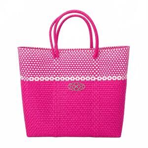 NEW LOLA'S BAG medium striped tote bag in pink